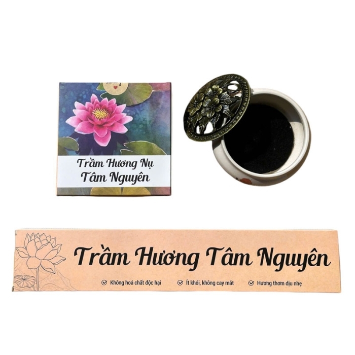 Combo Nhang Hộp Trầm Nụ + Trầm Cây Và Lư Xông 